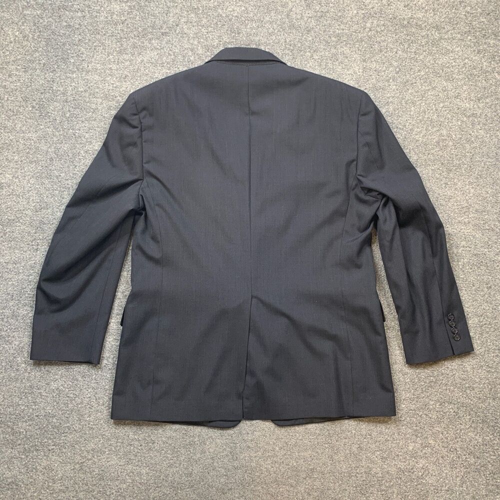 Vintage Hart Schaffner Marx Blazer Mens 44R Navy Windowpane Sport Coat Made USA - Picture 8 of 16
